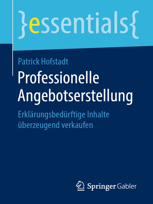 Title details for Professionelle Angebotserstellung by Patrick Hofstadt - Available